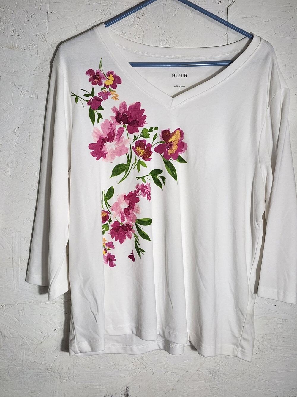 Blair Blouse Floral On White Size Large